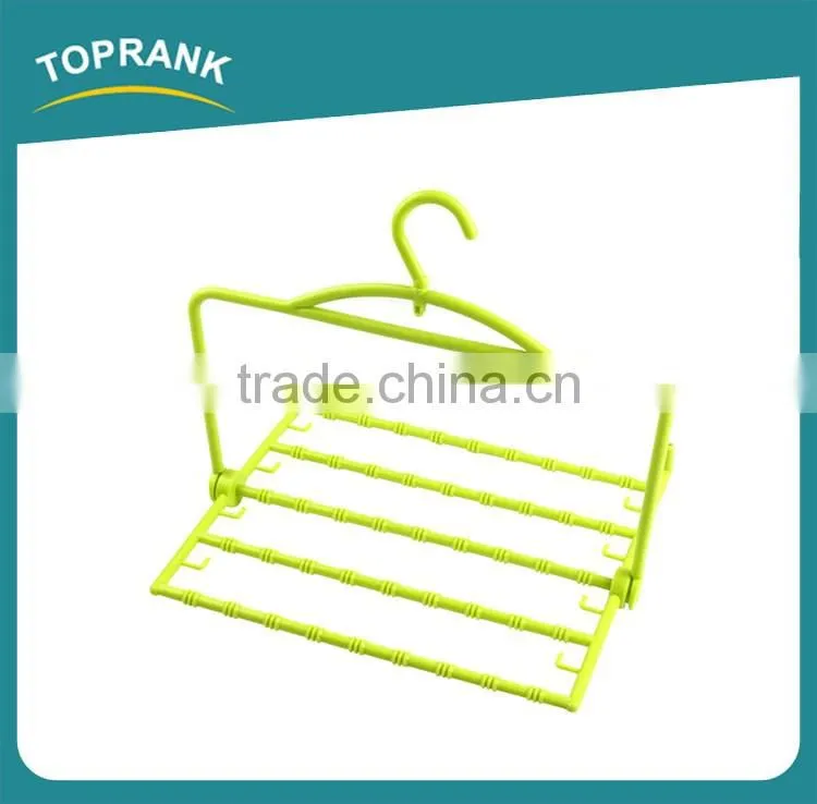 Cheap Hot Selling Four Layers Adjustable Plastic Foldable Trouser Hanger Plastic Pant Hanger