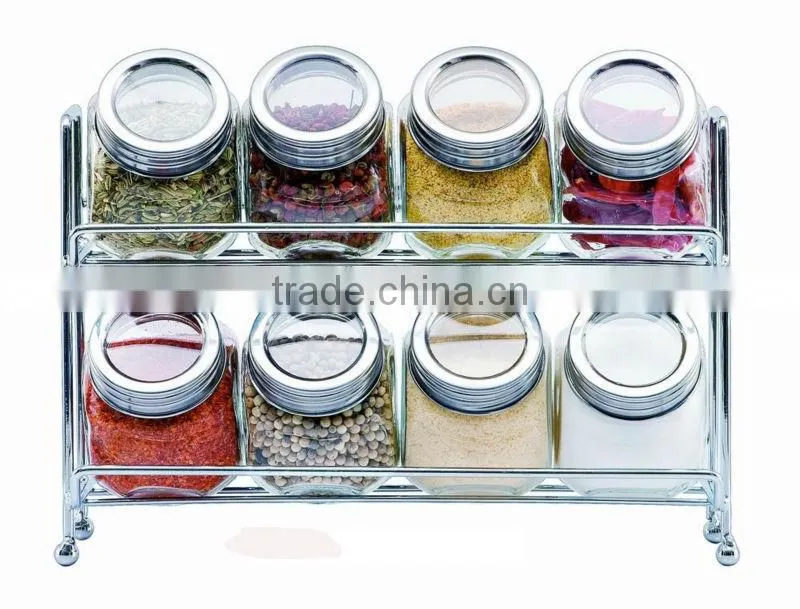 kitchen clear oval round glass jar for spices
