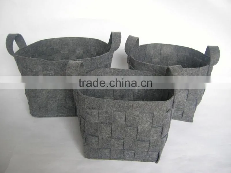 Cheap collapsible basket hot selling foldable felt storage cylinder felt storage basket