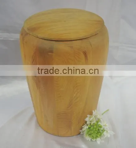 2016 New Modle round wooden urns for ashes with lid cover