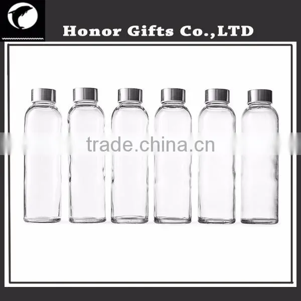 Factory Price Logo Custom Colorful Sleeves Wholesale Glass Water Bottle