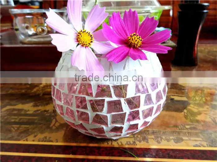 table centerpiece big mosaic glass votive holders / vases