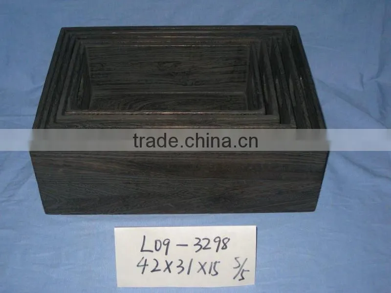 eco-friendly antique carbonized wooden serving tray