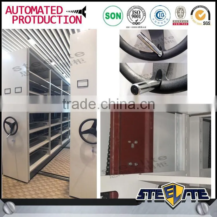 Office large capacity closed high density steel mobile file storage cabinet for box files mobile shelving
