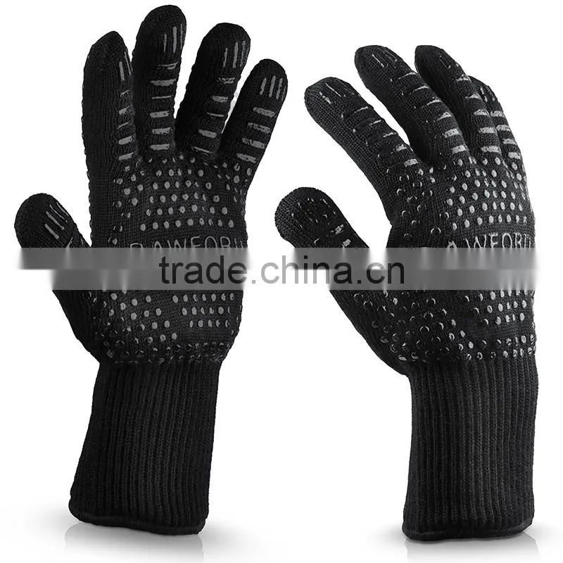 Silicone Grip Ove Glove Heavy Duty Oven Glove with Fingers/ Heat Proof Glove