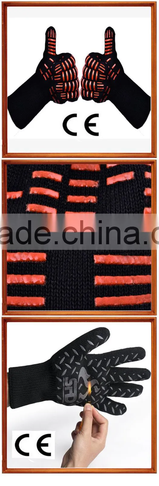 anti-cut heat resistant gloves anti-cut working safety gloves for barbeque