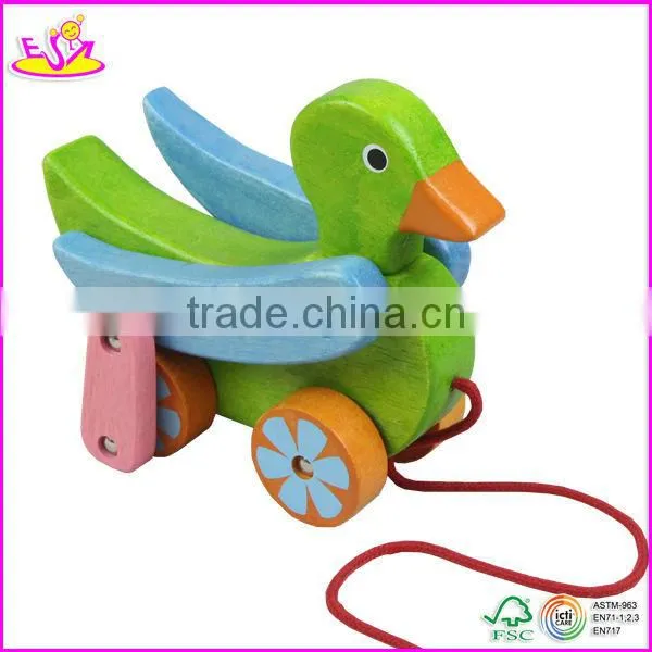 2016 new design push back car toy,cute and lovely wooden animal toy,most fashion pull and push toy W05B068