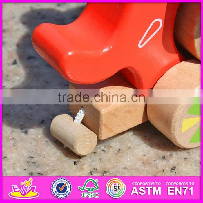 2015 Wooden pulling cart toy with blocks,DIY wooden pull push toy for children,Funny cheap wooden pull toy for baby W05B075-A1