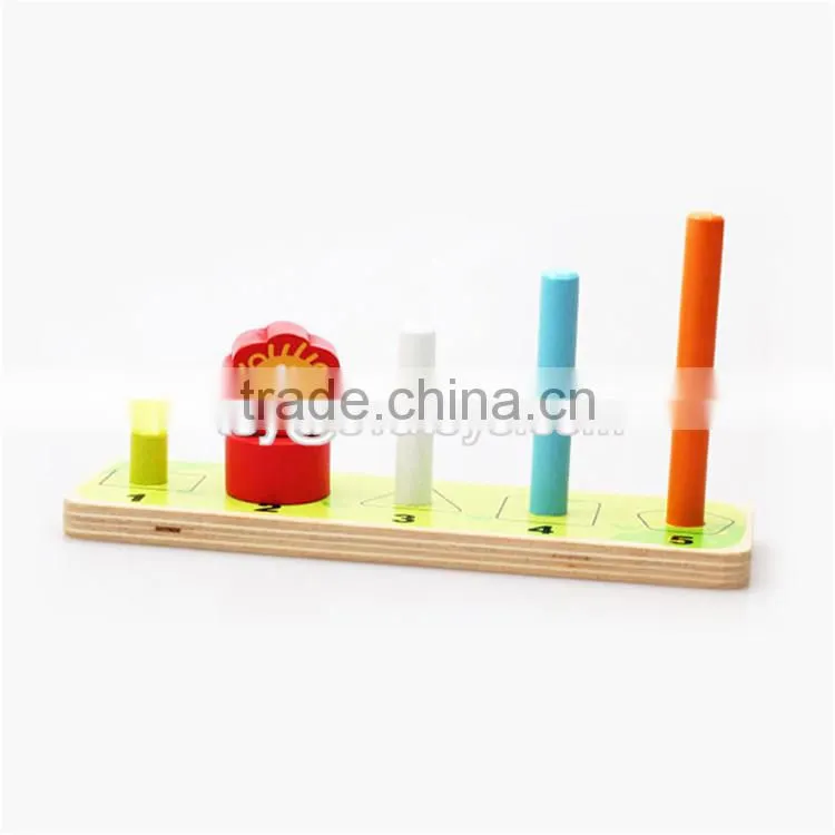 Colorful educational baby stacking toys wooden animal blocks W13D113