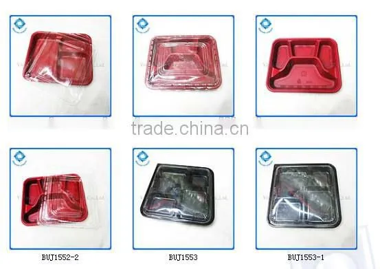 Plastic Compartment Tray With Lid