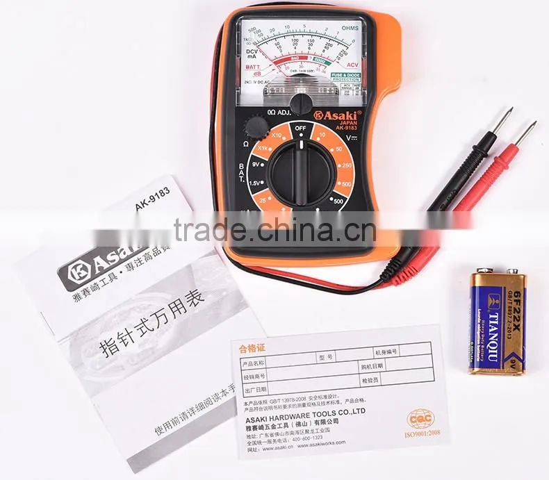 AK-9183 school home use pocket type analog multimeter