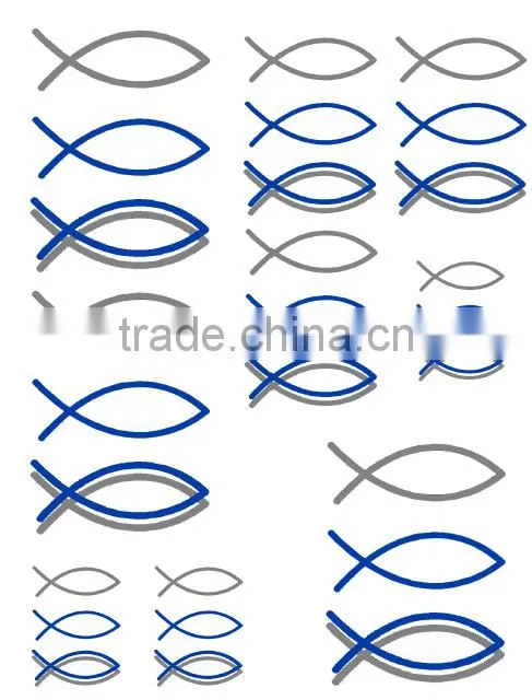 Unique Design Metallic Gold Glitter Blue&grey Fish Temporary Tattoo