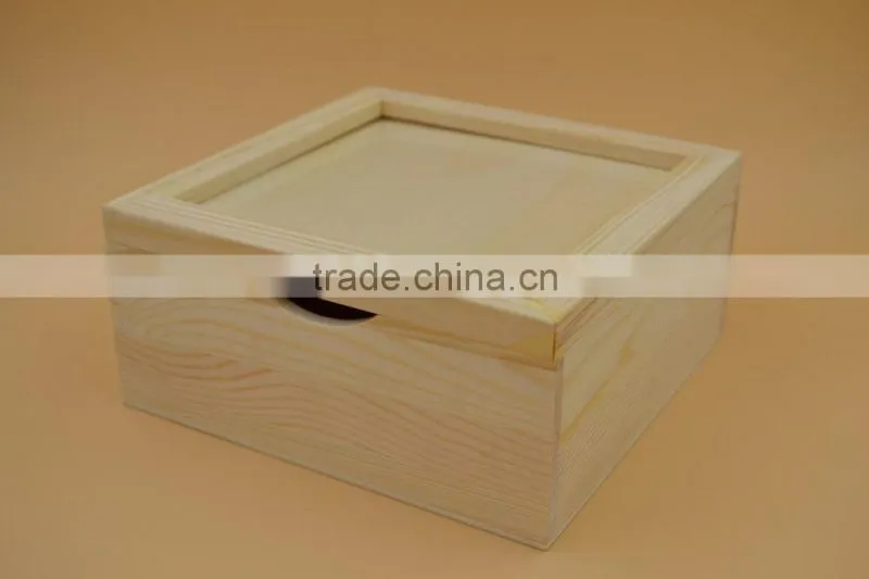 unfinish photo frame wood box wooden treasure chest frame box
