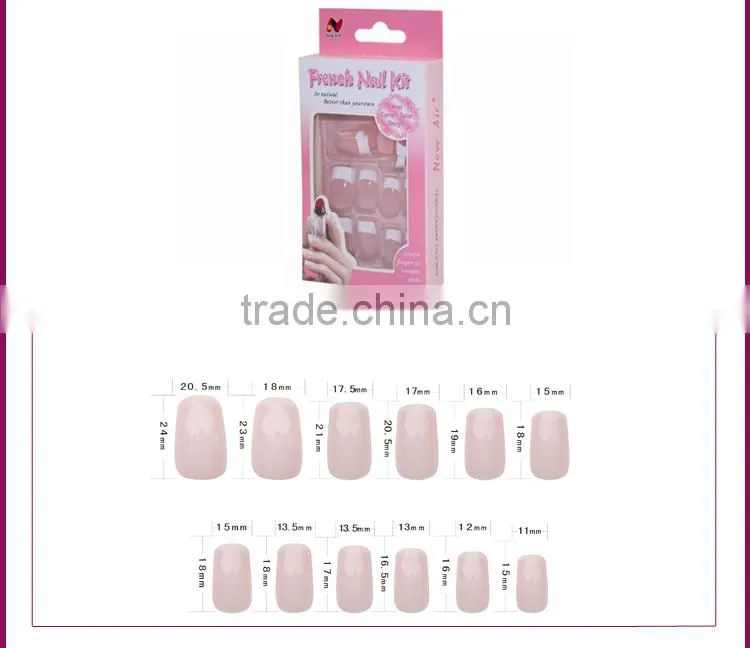 Red Color Classical French False Nail Tips
