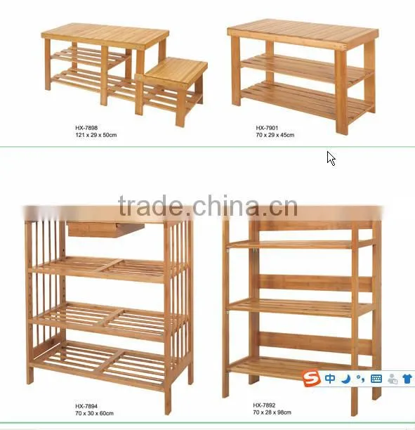 2 tiers bamboo shoes rack stand