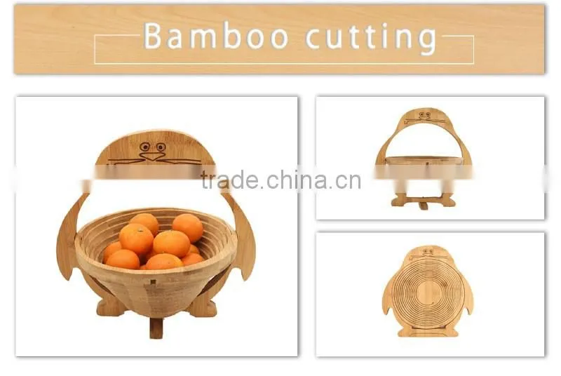 Aonong All-Natural Bamboo Folding Collapsible Fruit Basket