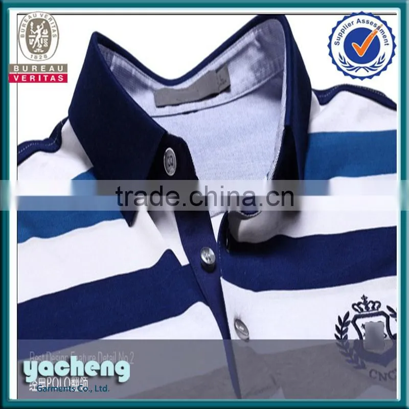 fashion summer stripe polo t-shirt embroidery men cotton polo t-shirt high quality t-shirt