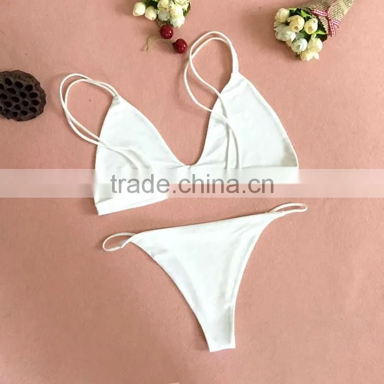 2016 new style 4 pure color fashion sexy girl bikini set