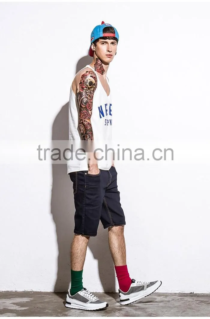 Classic casual print gym mens stringer singlet