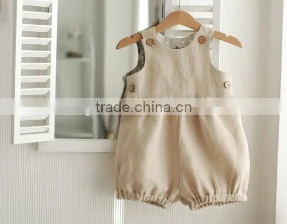 Newborn Baby Boy Orangic Cotton Shortall Cute Fashion Plain Jon Jon Romper