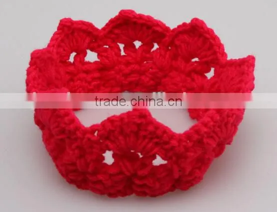 crown design baby crochet headband, knitting crown baby headband