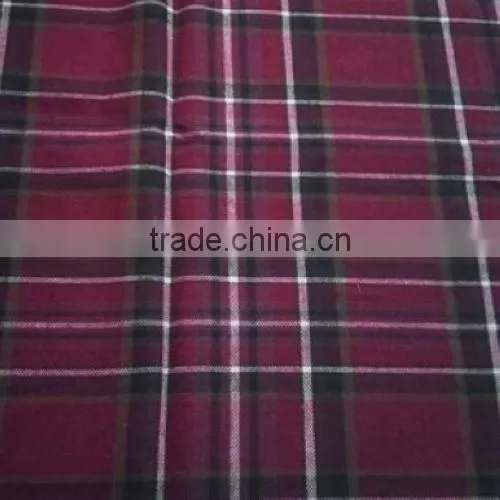 Cotton flannel yarn dyed check mens shirt fabric