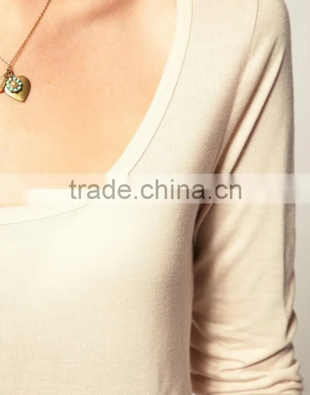 New Fashion Women long sleeve plain t-shirt