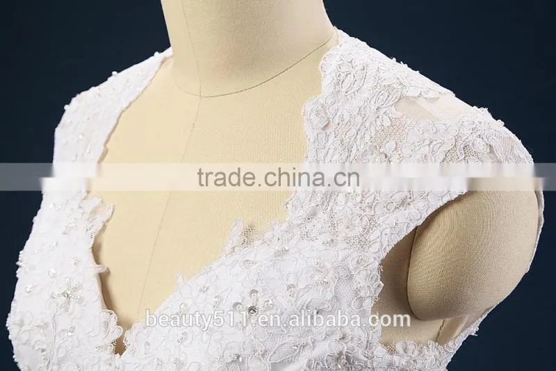 New Style Elegant A-Line sweatheart Neckline and Sleeveless Lace Wedding Dress AS41401