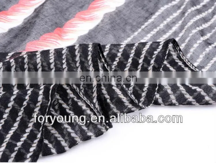 navy blue rope striped print scarf