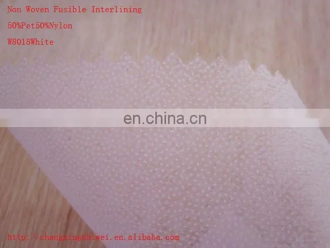 100% Polyester Material and 90/100/150CM Width fusible interlining light interlining
