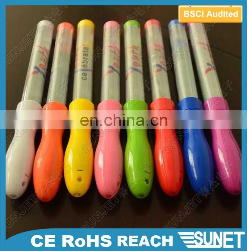 Custom logo printing cheering red heart shaped LED party glow sticks