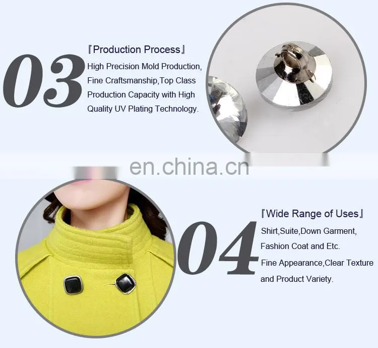 Fashion Plastic Button UV Silver Button for Garment BA60364