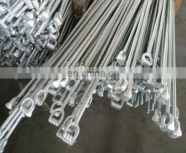 galvanized power line fitting pole straight eye bolts