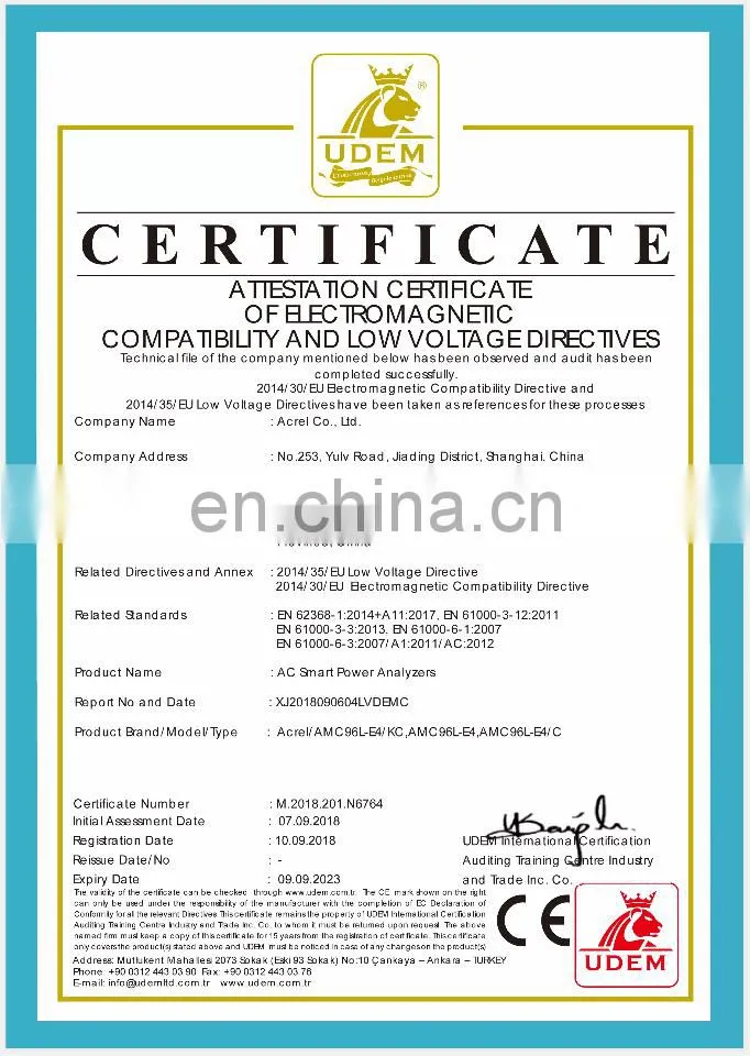 AMC96L-E4/KC 96*96 smart monitoring power meter with RS485 modbus-rtu