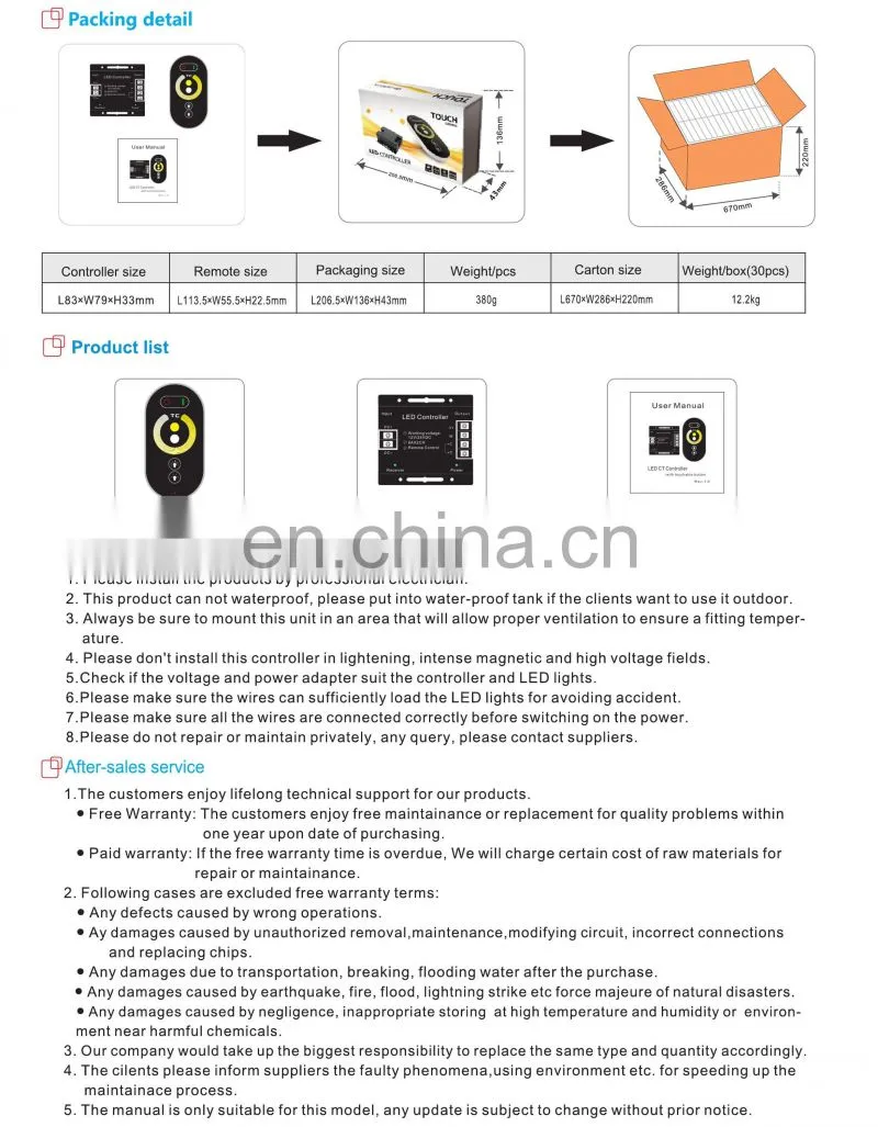 High quality top sell dc12v 24v wall rgb controller rf remote touch panel controller