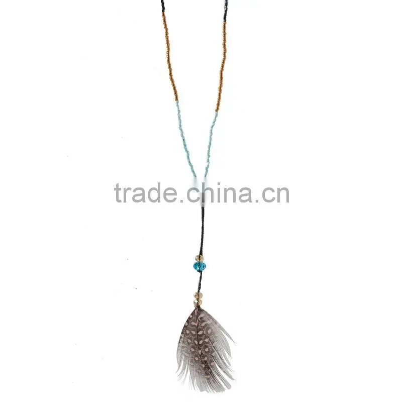 2016 hot wholesale beaded tassel necklace, small beads necklace