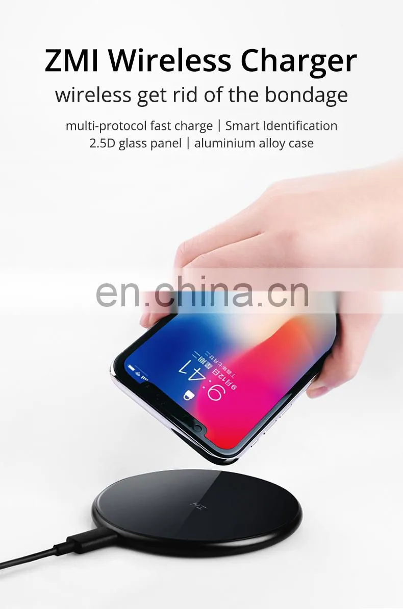 Original Xiaomi 10w Portable Fast Qi Mobile Phone ZMI Wireless Charger