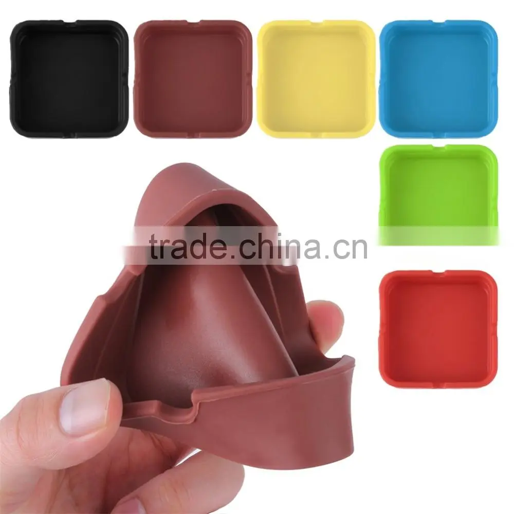 New arrival Square Silicone Ashtray Ash Cinzeiro Smokeless Wholesale Silicone Ashtray