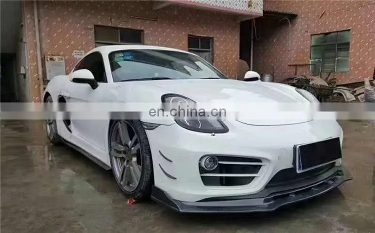 CQCV style carbon fiber body kit for Porsche cayman 981 front lip spoiler rear lip side skirts Light eyebrow and wing spoiler