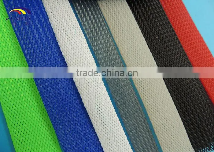 Wholesales PET Braided Expandable Cable Mesh Tube Sleeve , Plastic Cable Sleeve, Flexible Briad sleeve