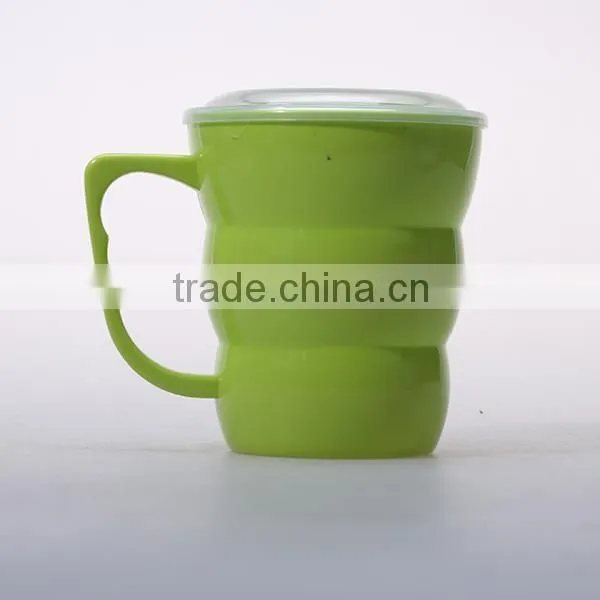 hot sale microwave pp plastic soup mug with handle and lid
