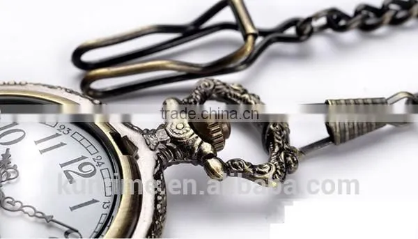 mechanical pocket watch with skull design antique pocket watch