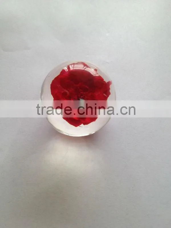 Hot selling small crystal ball with real ember embedded for promotional gift