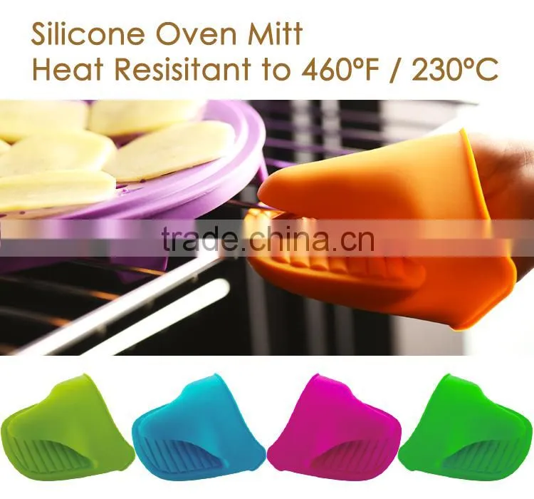 Hot selling customer printed kitchen oven mitt ,wholesale rubber double oven mit , silicone oven mitt,LFGB
