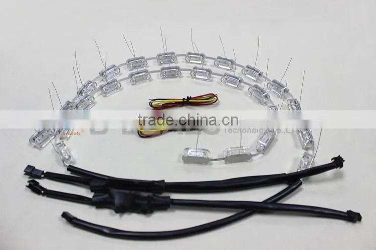 12v 24v white & amber drl led daytime running light with turning signal