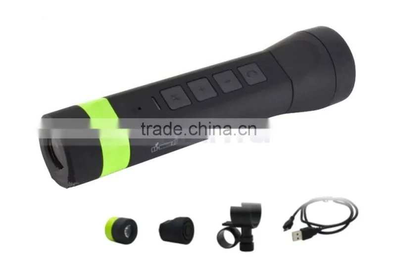 Wireless Portable Power Bank Bluetooth Bike Speaker with 3000mAh Capacity LED Light Speakers for Mobile Phone