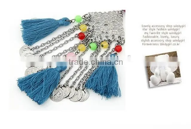 Chandelier Statement Earrings Fabric Statement Earrings Tassel Earrings