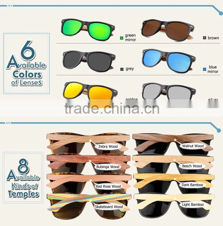 Custom Wood Sunglasses Customized Glasses Wooden Bamboo Logo CE FDA