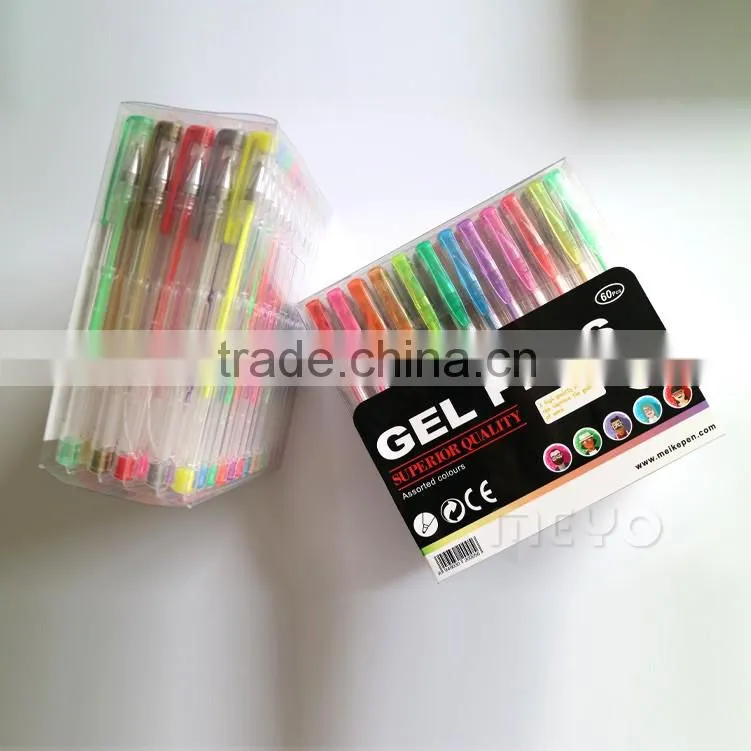 Rainbow erasable glitter gel ink pen for children painting