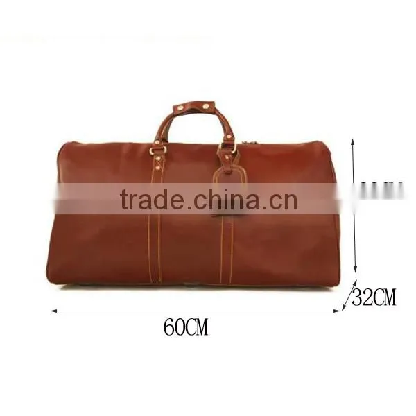 Concise and generous fashion leather tote bag,luggage tag
